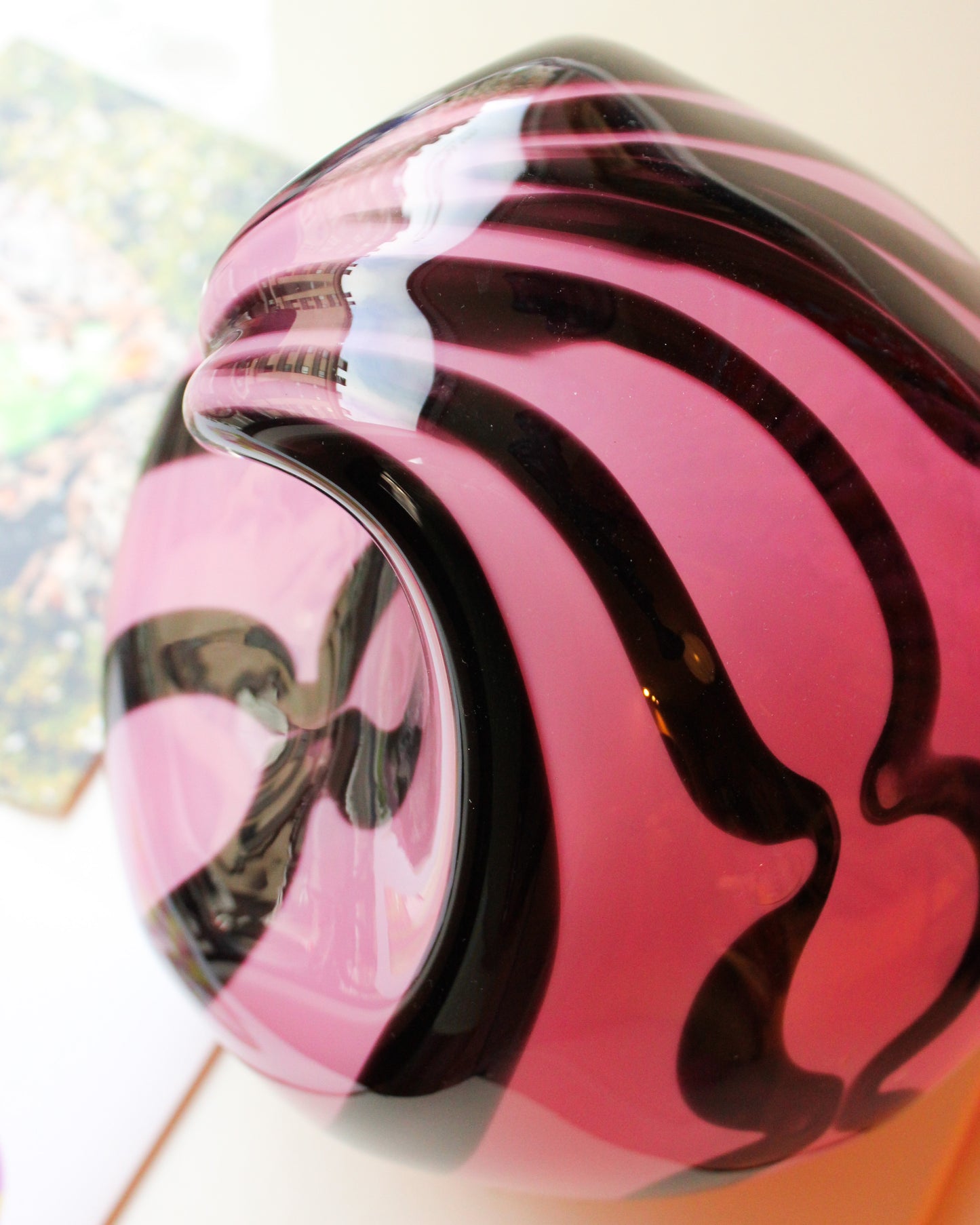 Glassblow Wave Lamp Pink & Black - Jason Blak