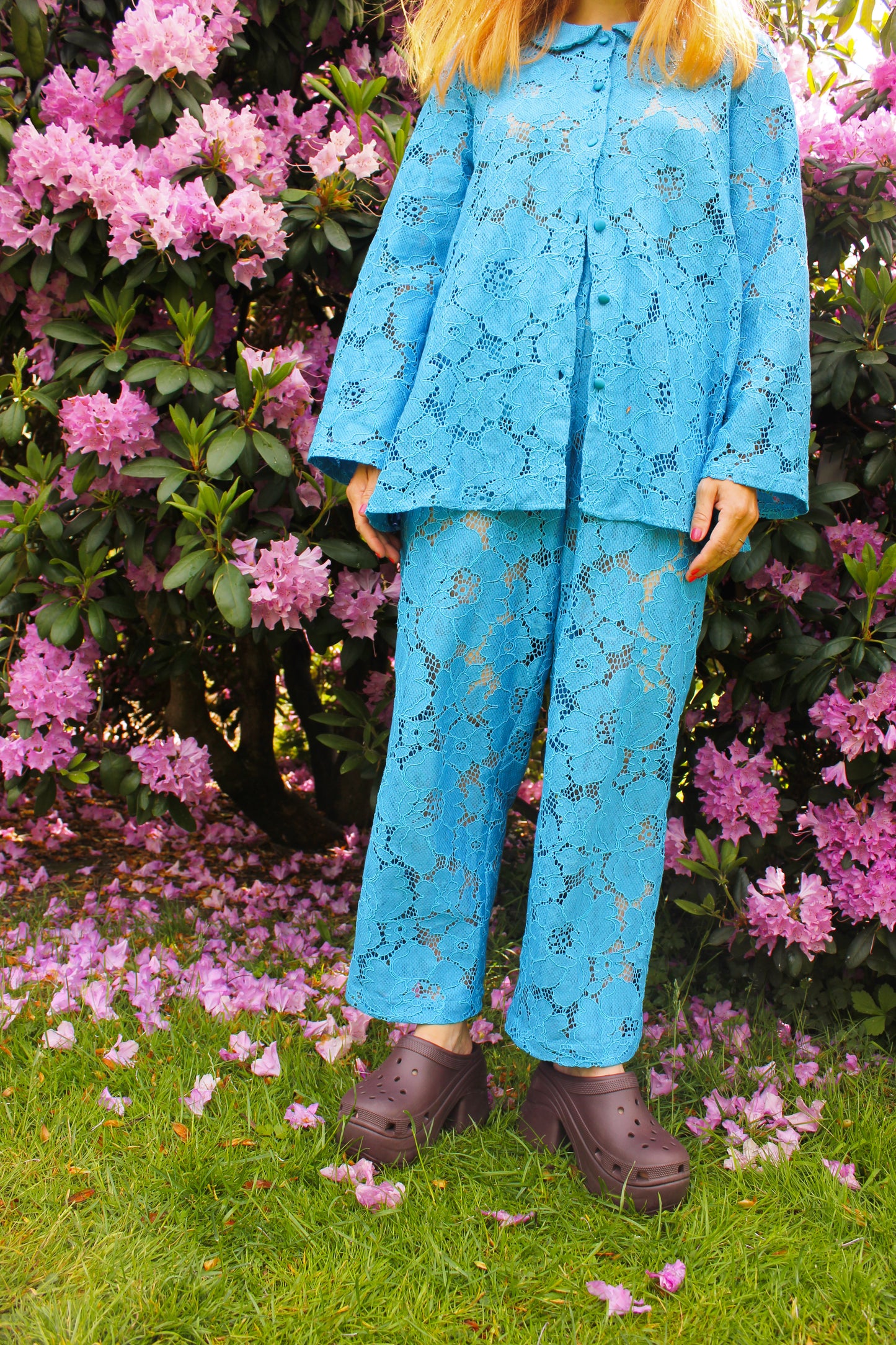 Prysselius Lace Pants - Azure Blue