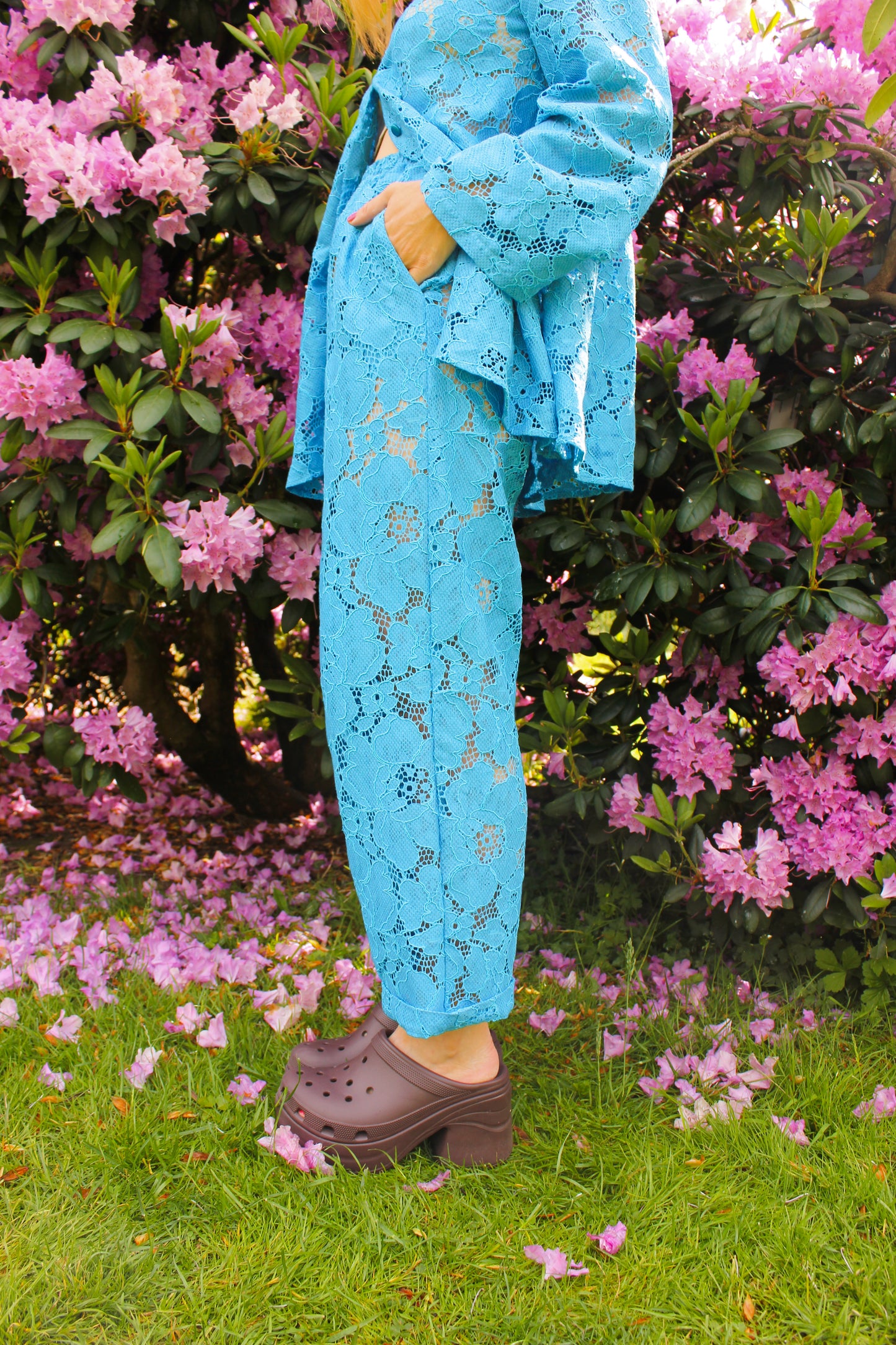 Prysselius Lace Pants - Azure Blue