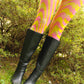 Fab Legs printed tights - Logo Swirls Pink & Yellow