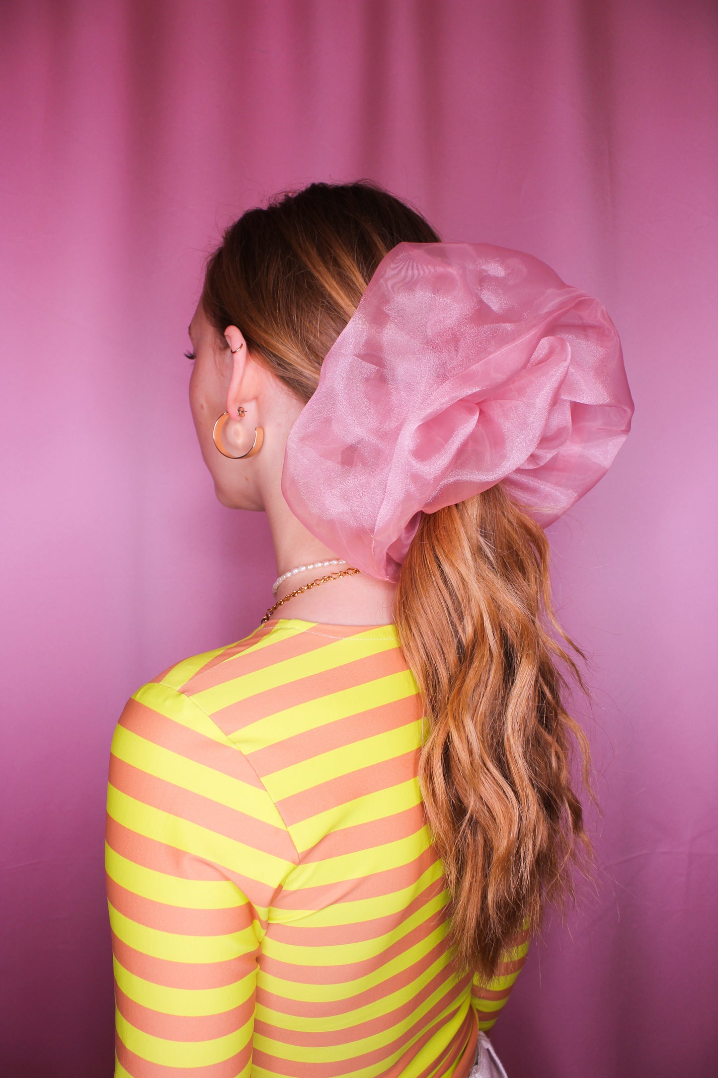 Buttercream XXL scrunchie - Pink Rose